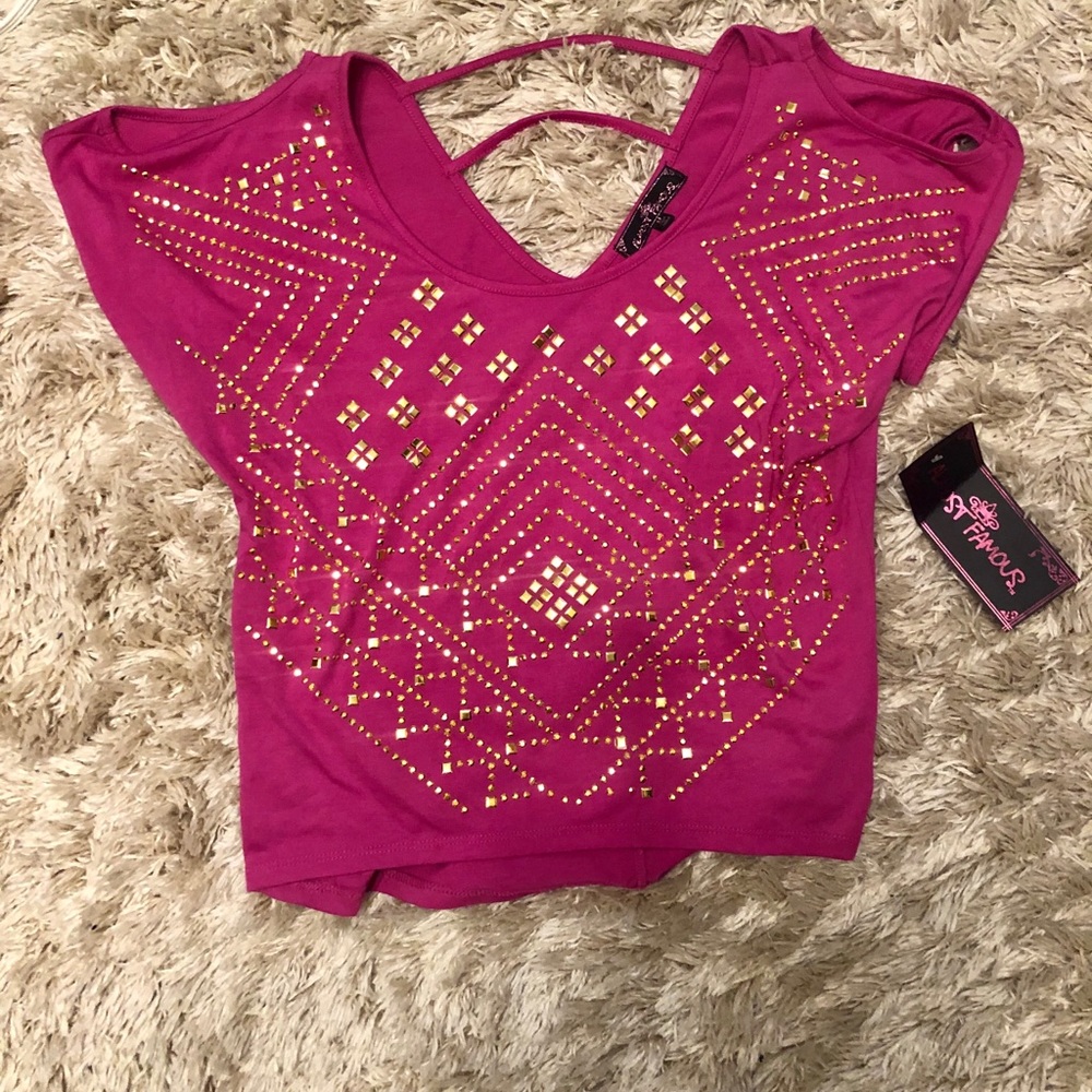 Gold/Magenta top